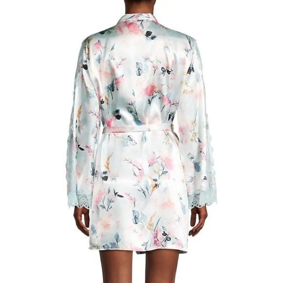 In Bloom Eloise Floral Lace-Trim satiny Robe‎ Size XL RefI014 - Picture 8 of 15